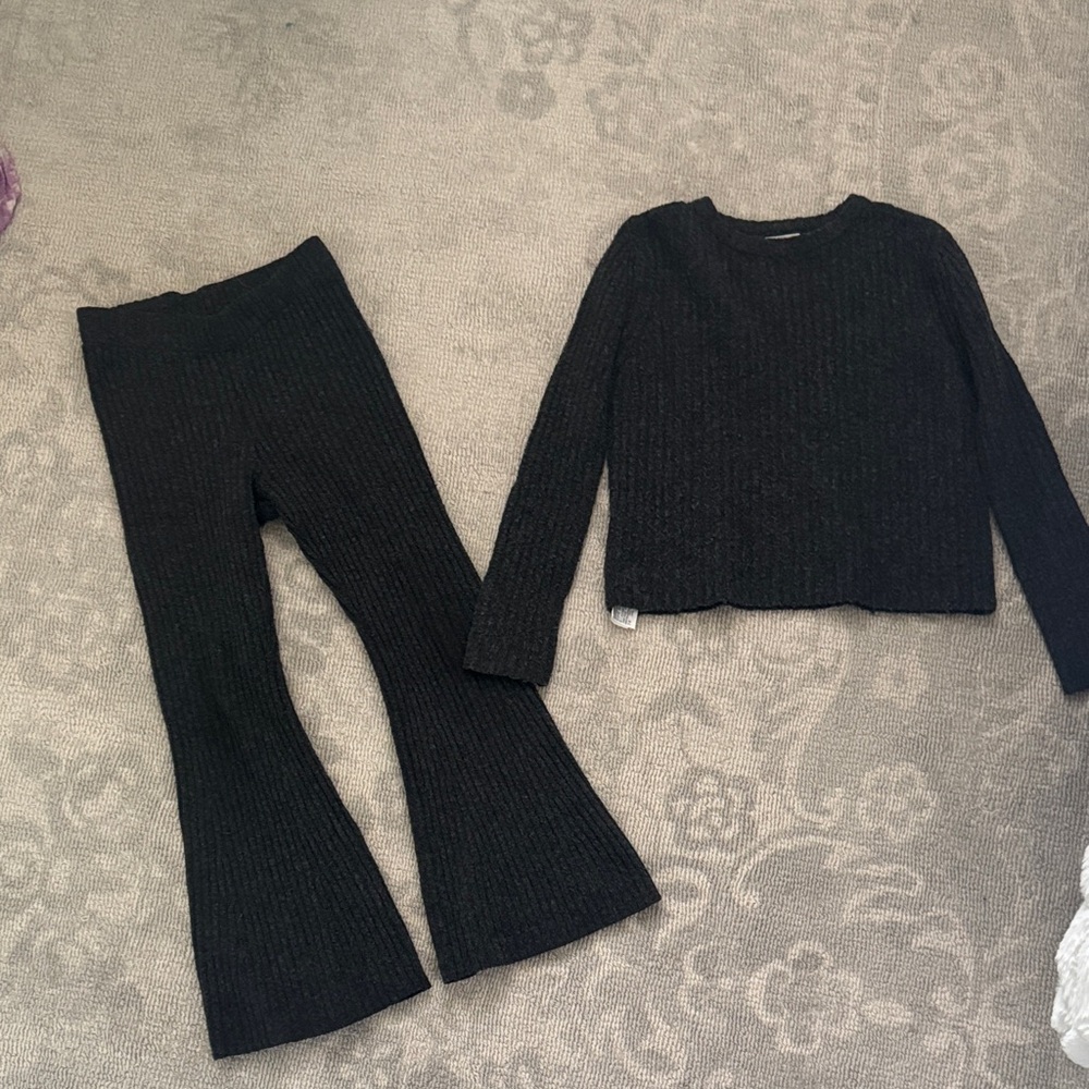 Mango Knit Sweater and Flare Pants Set